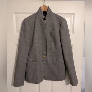J.Crew Regent Four-Season Gray Blazer Size 6 Gold Button Career Classic